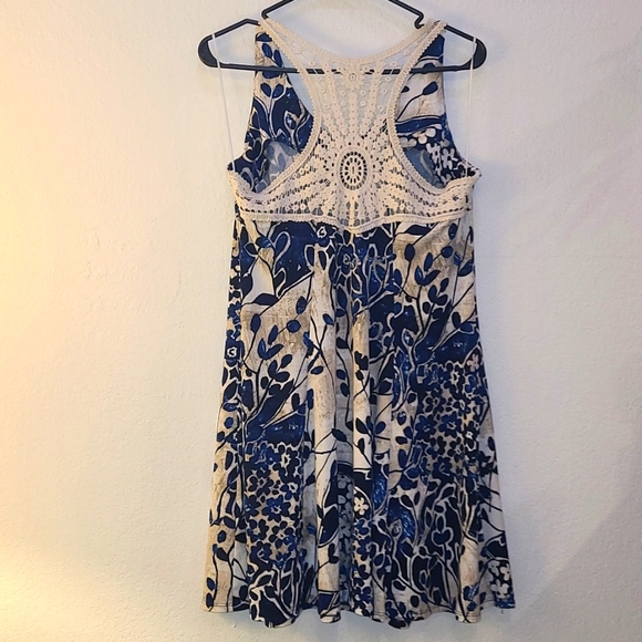 Gabby Skye, PM, Blue, Tan, White Dress - Picture 1 of 4